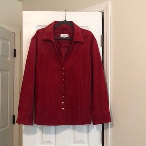 CJ Banks Red Suede Jacket 3X